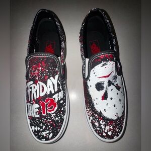 Vans X House of Terror Friday the 13th Jason Voorhees Slip On NWOB M 7.5 W 9